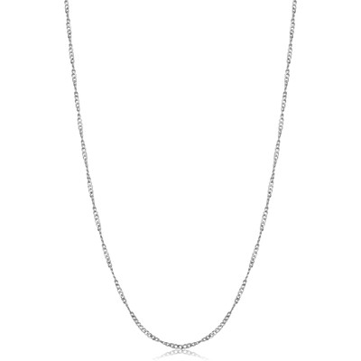 Sterling Silver Twisted Curb Chain Necklace (1 mm, 18 inch)