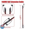 Magiktech 1.6/3.3/6.5/13/25/50 FT SAE to SAE Extension Cable 14AWG,SAE Adapter Cable,SAE Ports Wire for Solar Panel Battery Automotive RV Camp Trailer Tractor (1.6FT/0.5M)