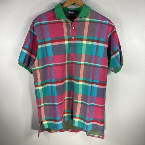 Vtg 90s Single Stitch Polo Ralph Lauren Colorful Short