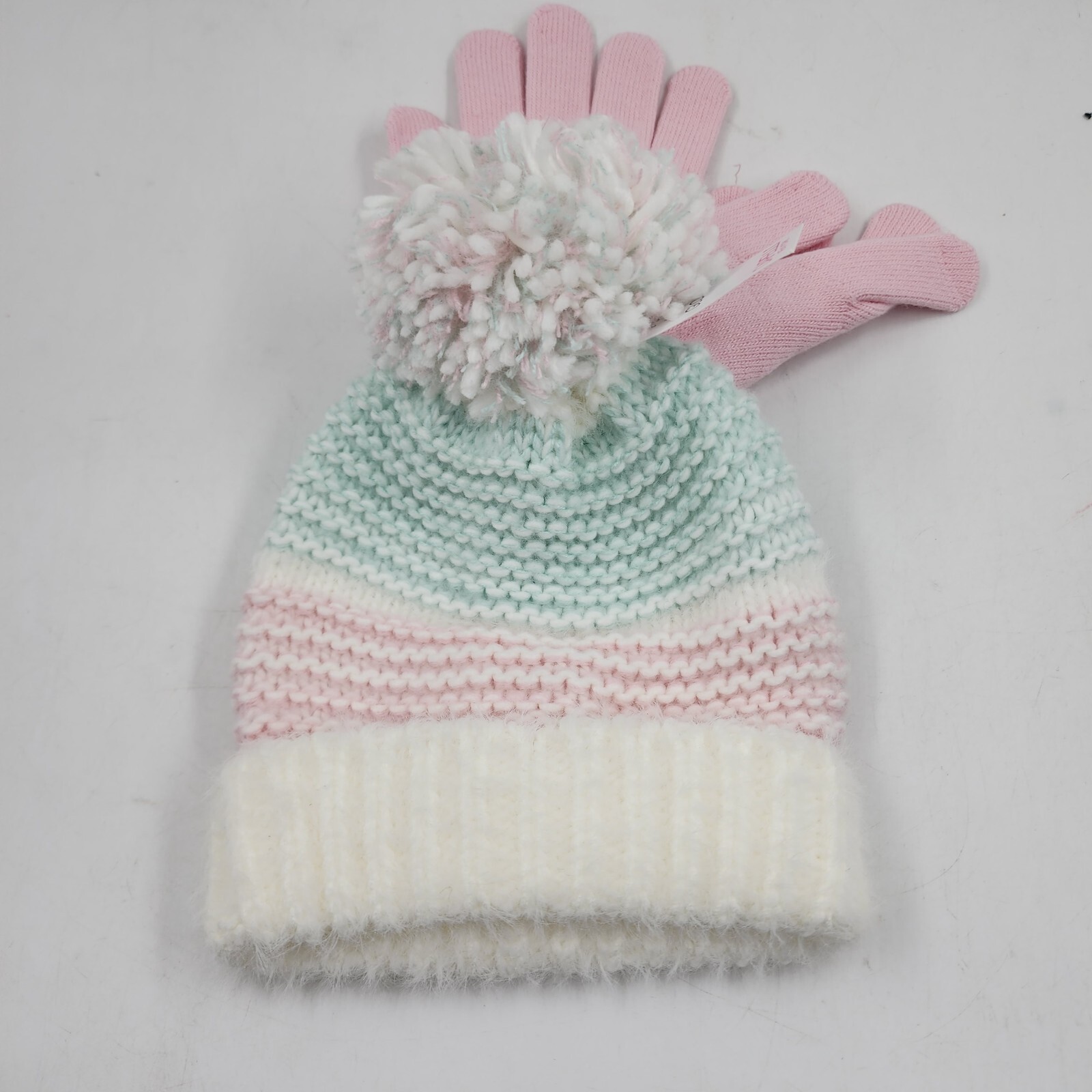 Crew Rib Knit 2PC & Hat Set - Pink Crew Rib Knit 2PC & Hat Set - Pink