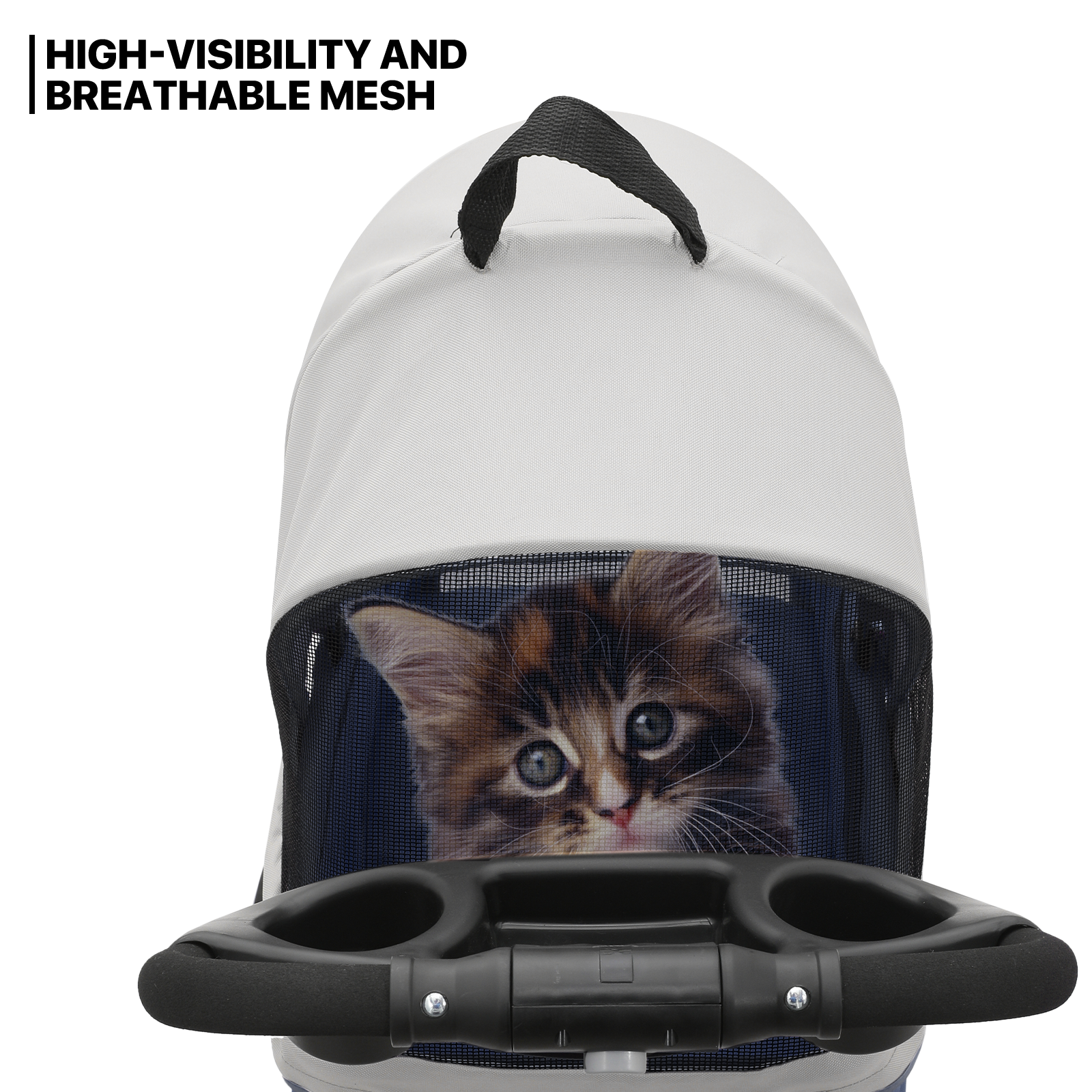 Foldable Dog Stroller Oxford Detachable Basket Carrier Portable Pet Travel Cart