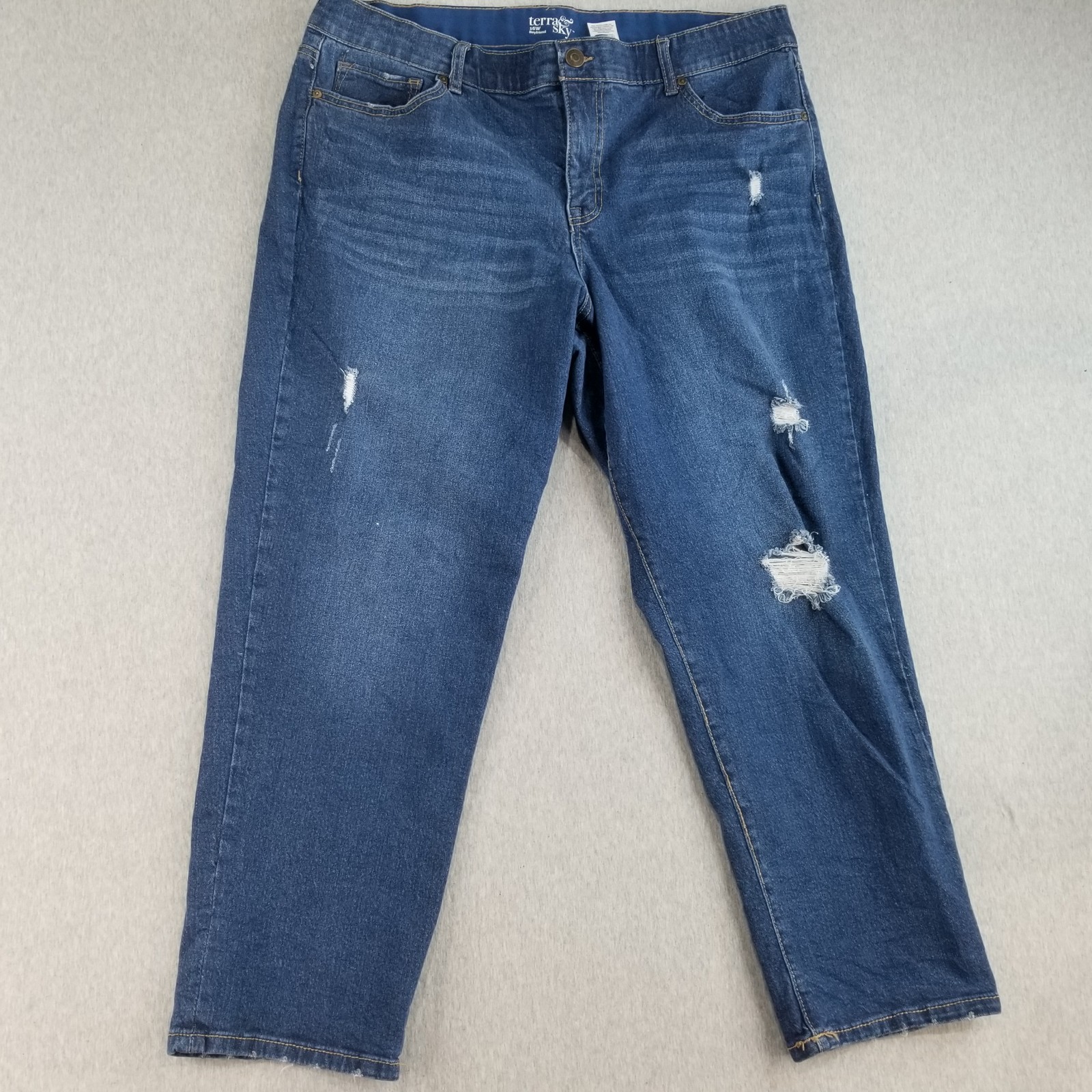 Terra & Sky Jeans Women's Sz 16w Stretch Band Comfort Med Wash Normcore Stylish