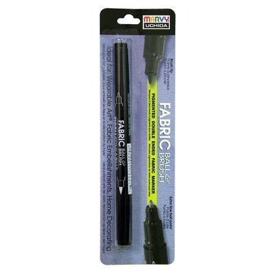 122-C-1 Marvy Fabric Ball and Brush Marker Black