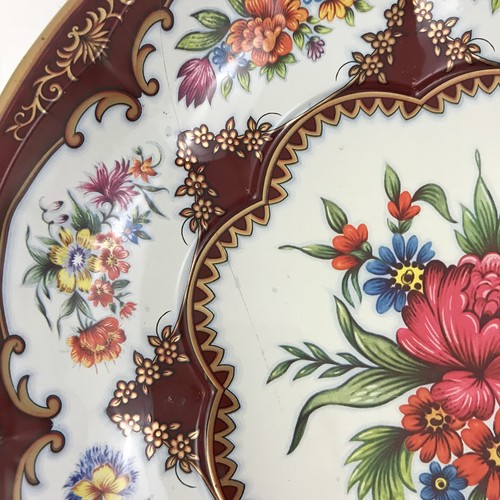 Vintage Daher Round Metal Bowl Decorated Ware White Floral Tin England 10.25