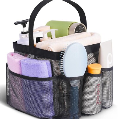 Mesh Shower Caddy Portable for College Dorm Room Essentials 8-Pocket Capacity