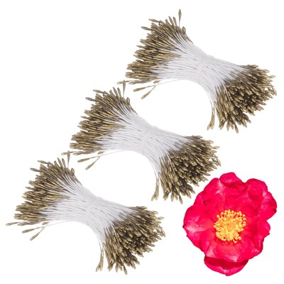 1080 Pack Double Heads Flower Stamen-1mm Flower Pistil for DIY(Golden)