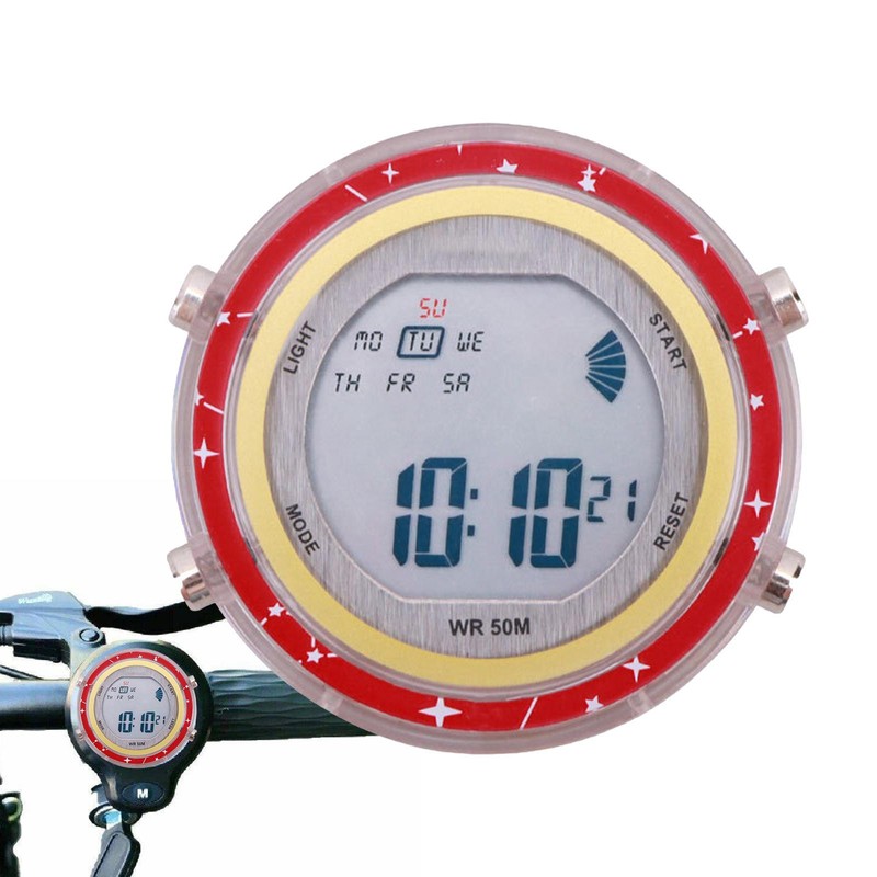 Mini Motorcycle Clock Watch Waterproof Stick-On Motorbike Digital Clock Time