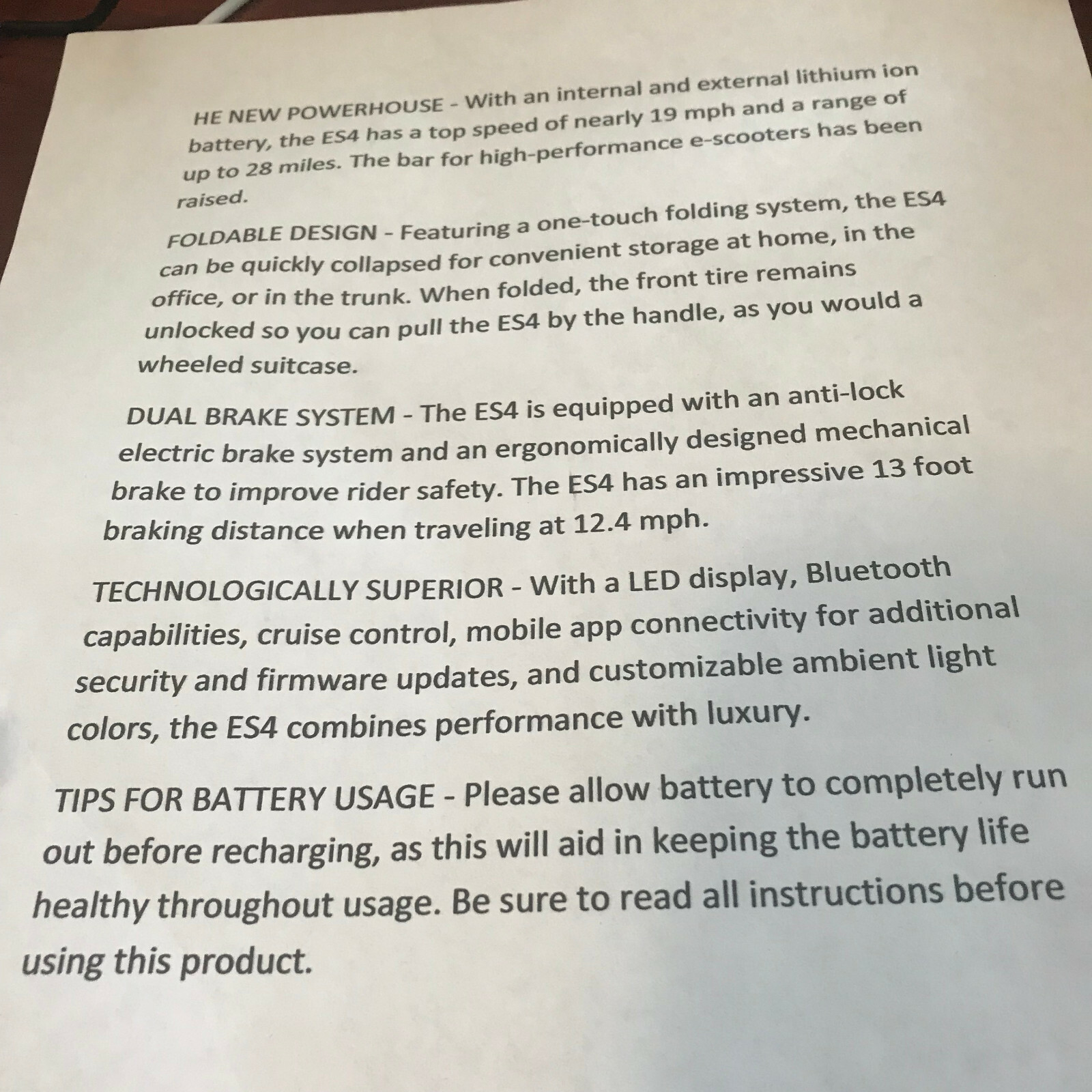 Ninebot by Segway ES4 Electric Scooter  BLUE TOOTH-CRUISE AND ALL GOODIES
