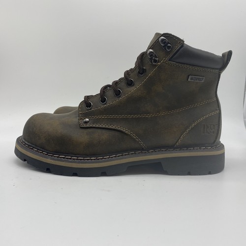 Men' s Rugged Outback Lace up brown leather Work boot 57912 Size 8.5