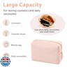 GFU Makeup Bag Large Travel Zipper Cosmetic Pouch, Water Resistant PU Leather Toiletry Organizer for Women and Girls, Light Champagne Pink