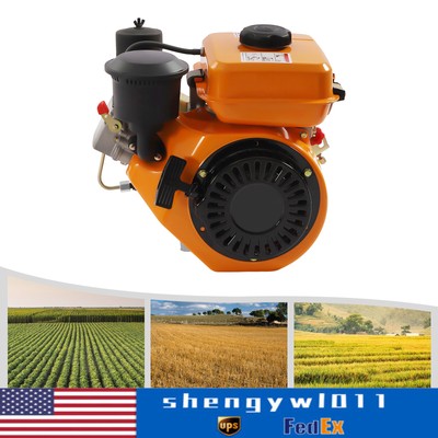 Diesel Engine 4 Stroke Single Cylinder Air-cooling Manual Start Mini Motor 196cc