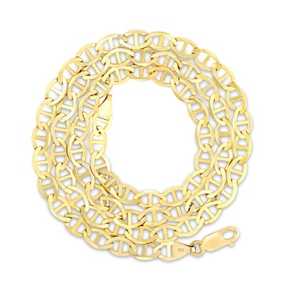 Pre-owned Nuragold 10k Yellow Gold Solid Womens 6mm Mariner Anchor Flat Link Chain Bracelet 7"