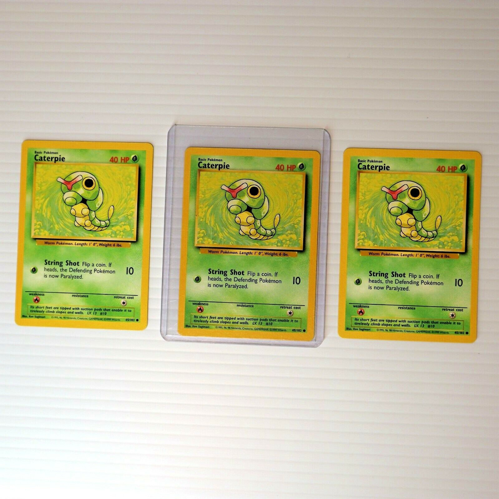 英語版初期　Caterpie 1st Edition shadowless Base Set 1st Edition Shadowless Caterpie Pokemon Trading