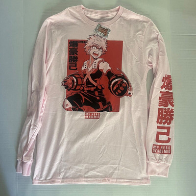 My Hero Academia Anime Men's S Bakugo Kachan Official License Long Sleeve T