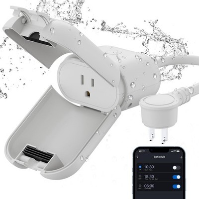 ELEGRP PQR10 Smart Wi-Fi Outdoor Plug 1 Individual Sockets Waterproof IP66