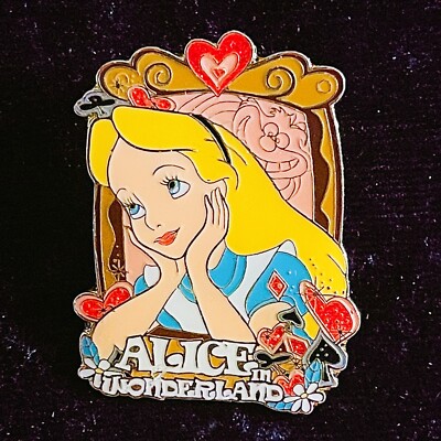 LE Alice In Wonderland Floral Framed Portrait Cheshire Cat WDW Disney Pin 2009