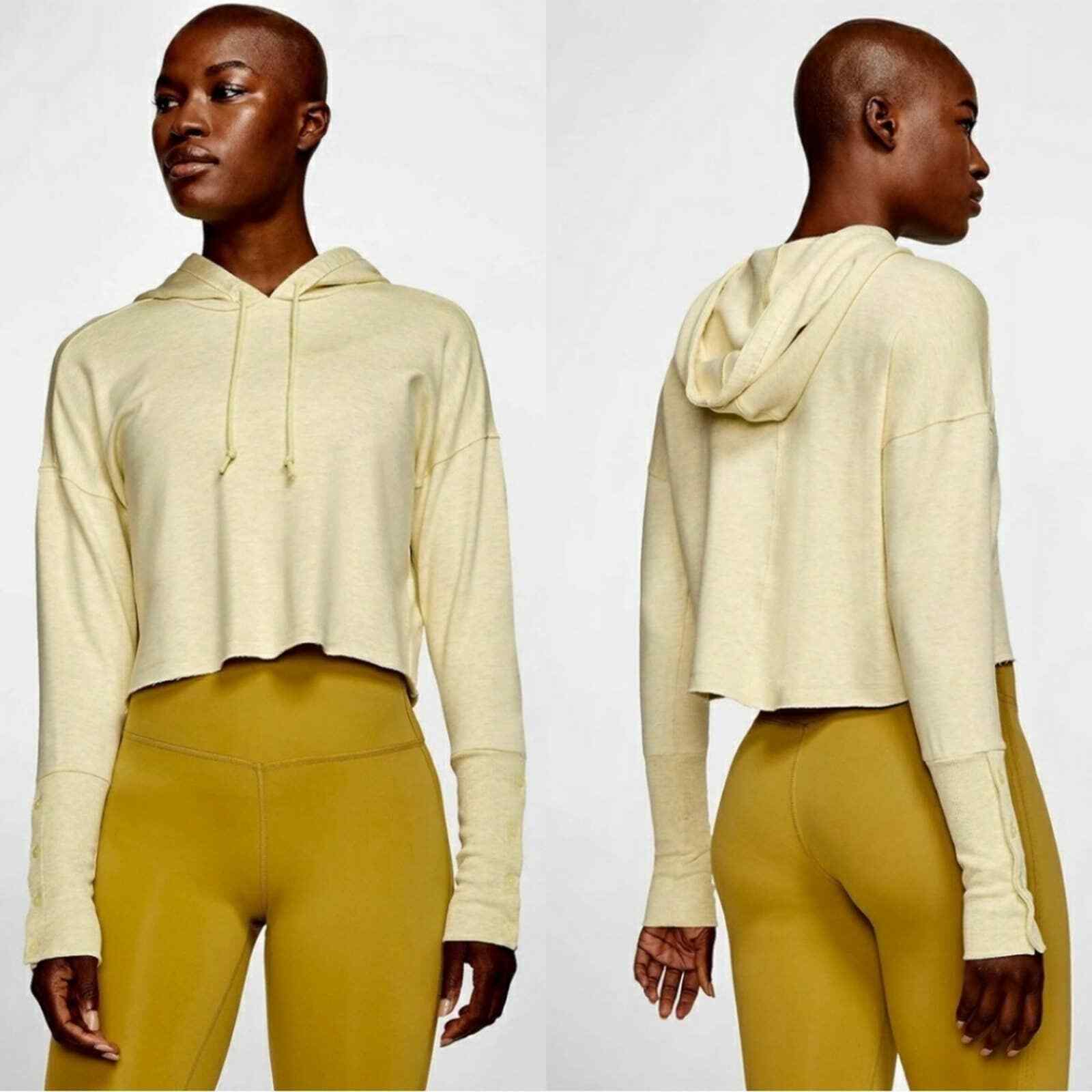 nike women's cropped luxe yoga training hoodie