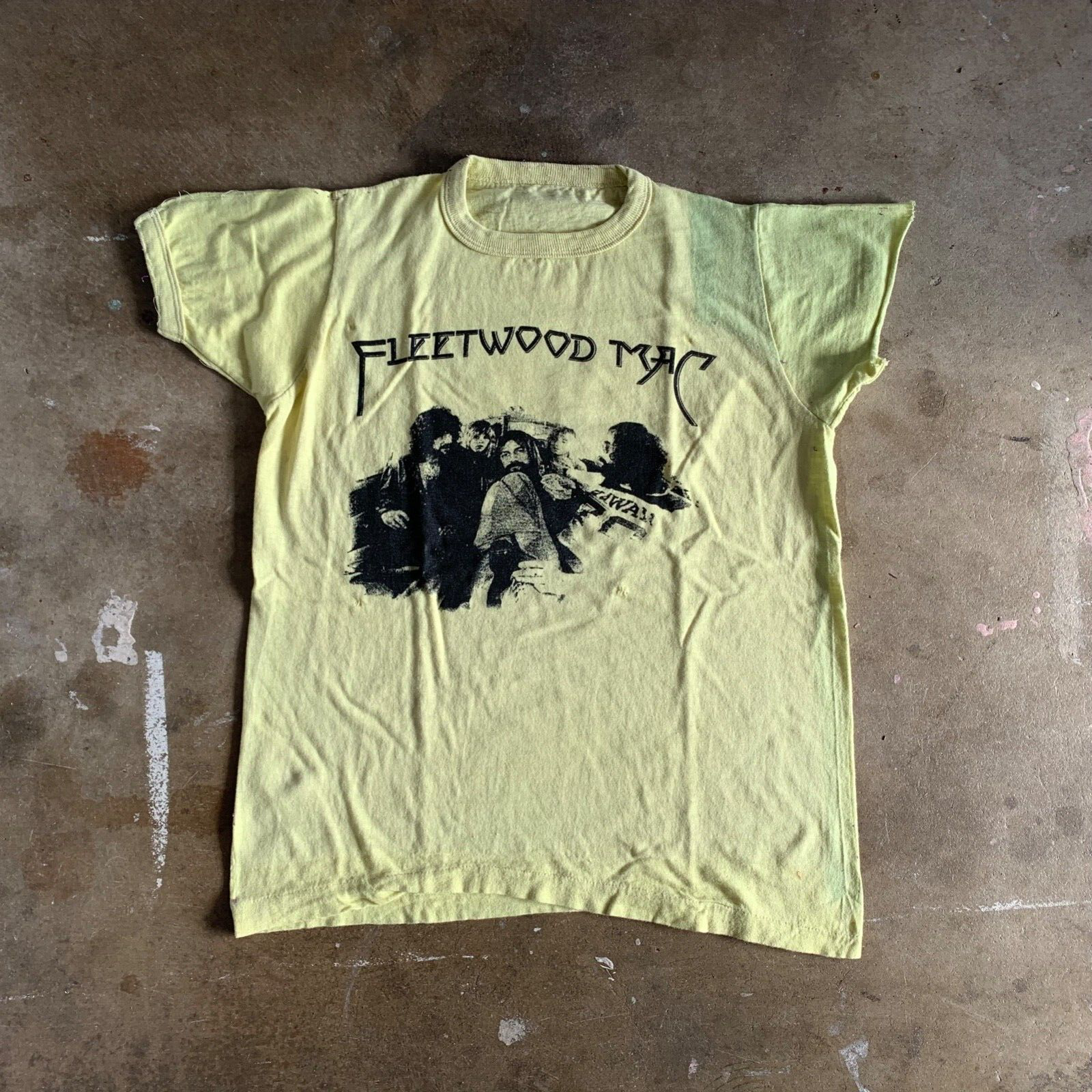 激レア Vintage FLEETWOOD MAC コンサートTシャツ RARE 70s VINTAGE FLEETWOOD MAC T-SHIRT SZ S DISTRESSED