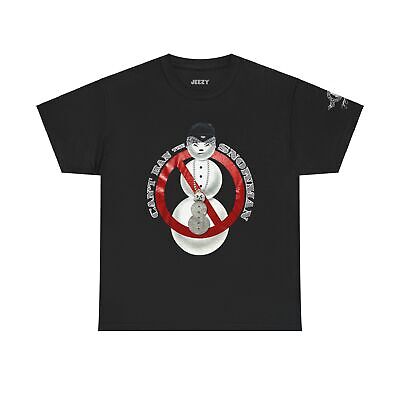 Can't Ban The Snowman Heavy Cotton T-Shirt w/ Sleeve Print