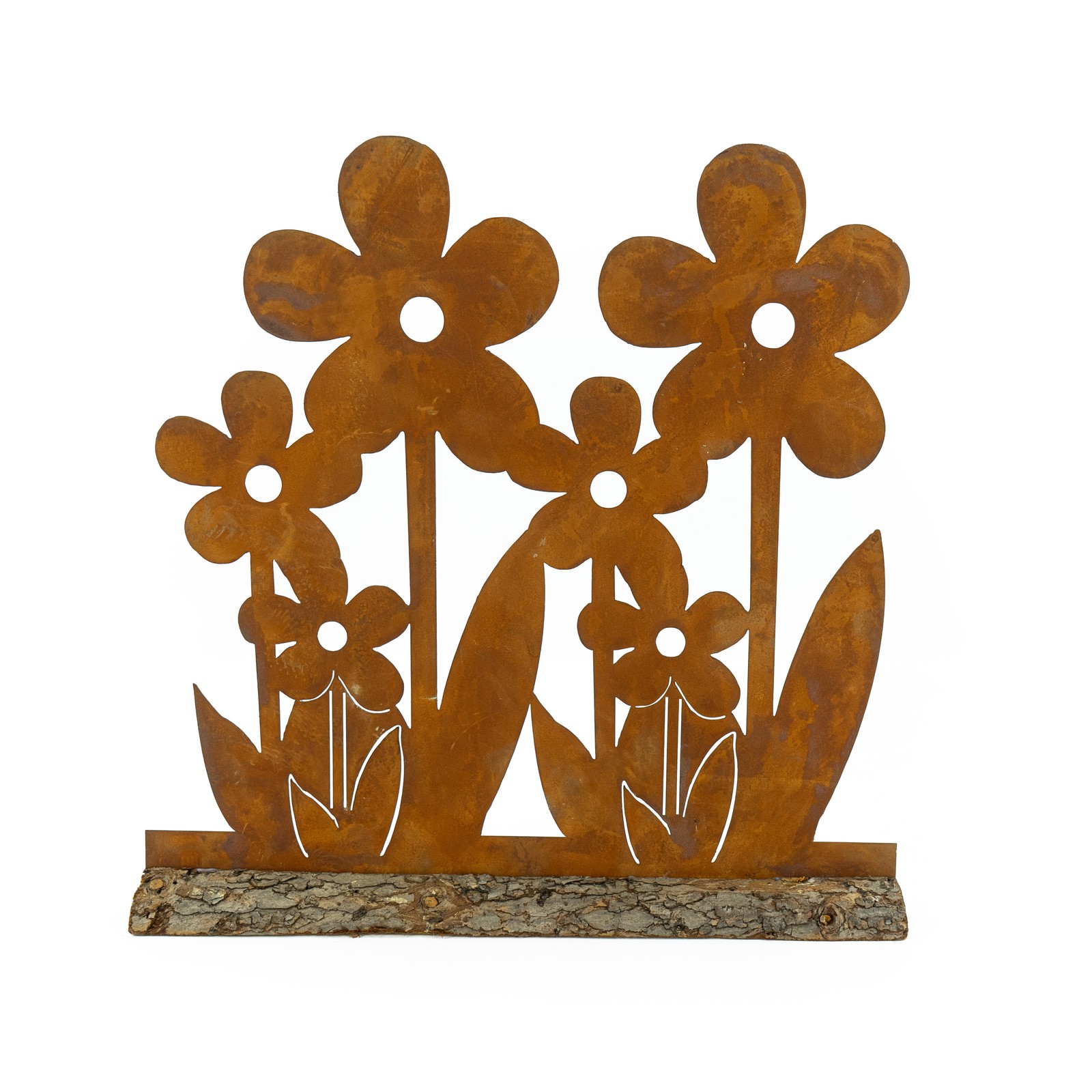 Blumen Rostdeko Vintage Gartendeko Metall auf Holz Fensterbank Frühlingsdeko