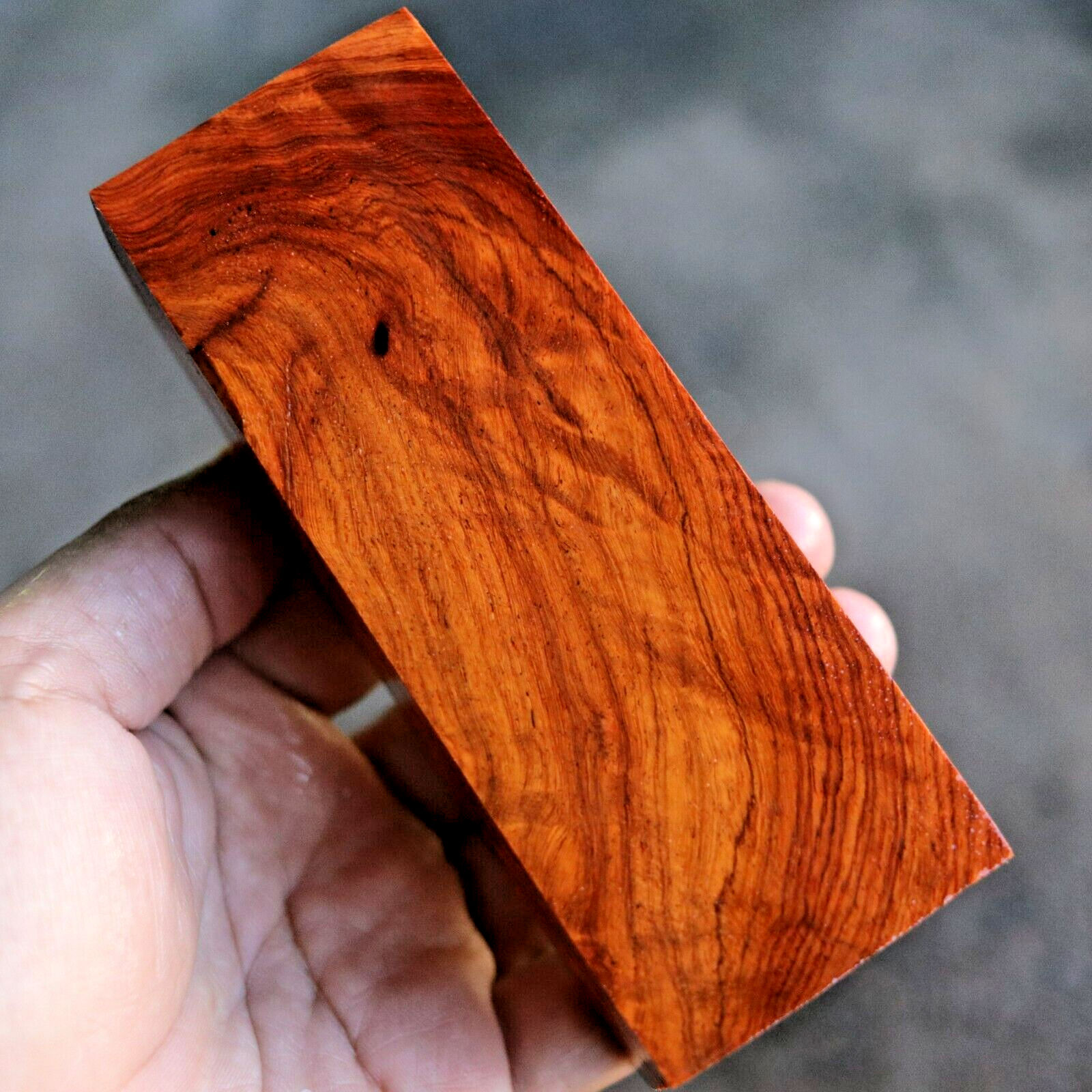 Amboyna Burl, Knife Handle Blank Turning, Exotic Wood 1 7/8"x 5"x 1 3/8" #392 Amboyna Burl, Knife Handle Blank Turning, Exotic Wood 1 7/8"x 5"x 1 3/8" #392