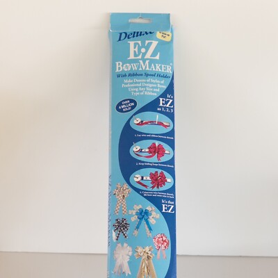 Deluxe EZ Bow Maker With Craft Ribbon Spool Holder Complete Open Box AA