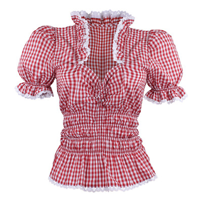 Trachtenbluse Damen Bluse Rot Weiß kariert Deutschland Smok | By Johanna