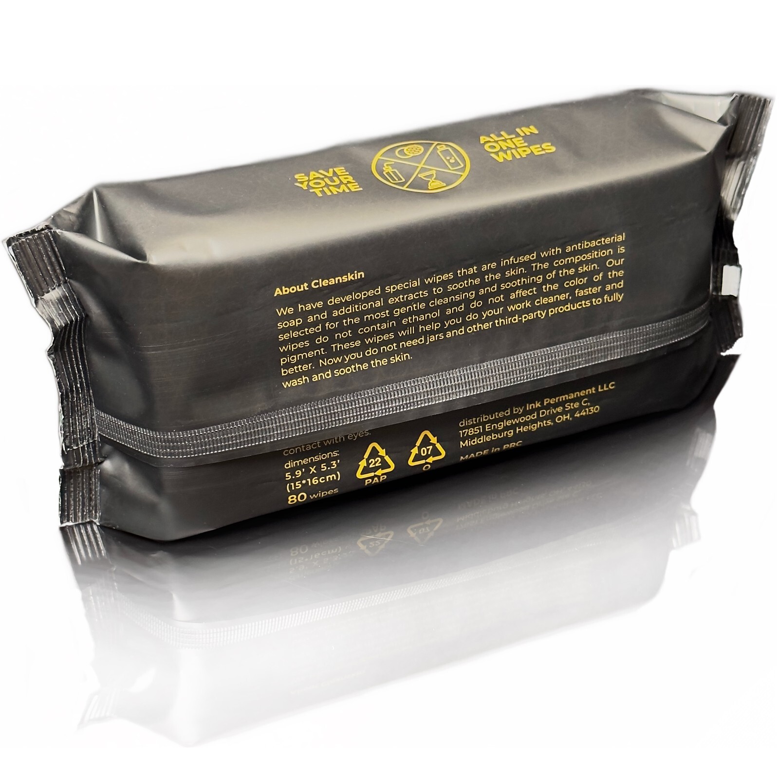 CleanSkin Cleansing Safe Green Soap Tattoo Wipes for To Heal and Clean Tattoos