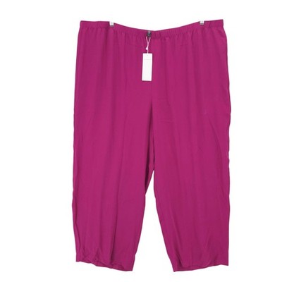 NWT EILEEN FISHER 100% Silk Georgette Crepe Pants Straight Ankle Rhapsody 3X