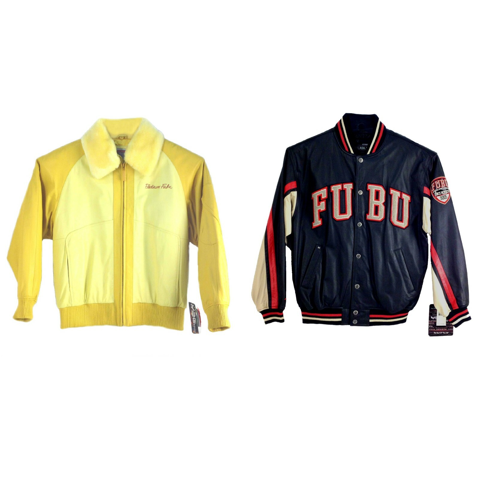 Vintage FUBU Rare Streetwear Bomber Varsity Leather Jacket