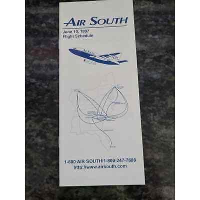 Air South Airlines  Schedule Timetable June 10 1997