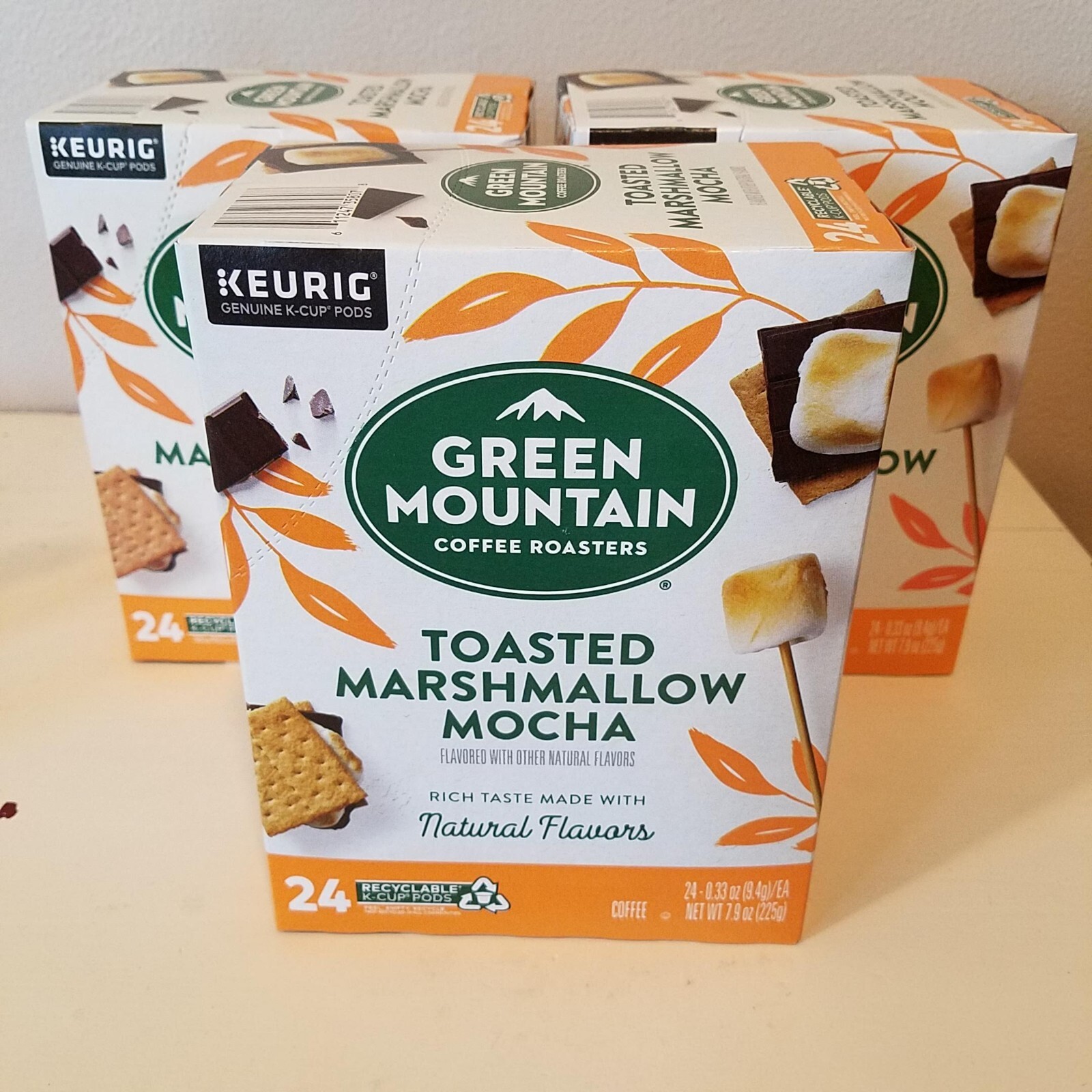 (3) Green Mountain Toasted Marshmallow Mocha Coffee K-Cups 24ct Box