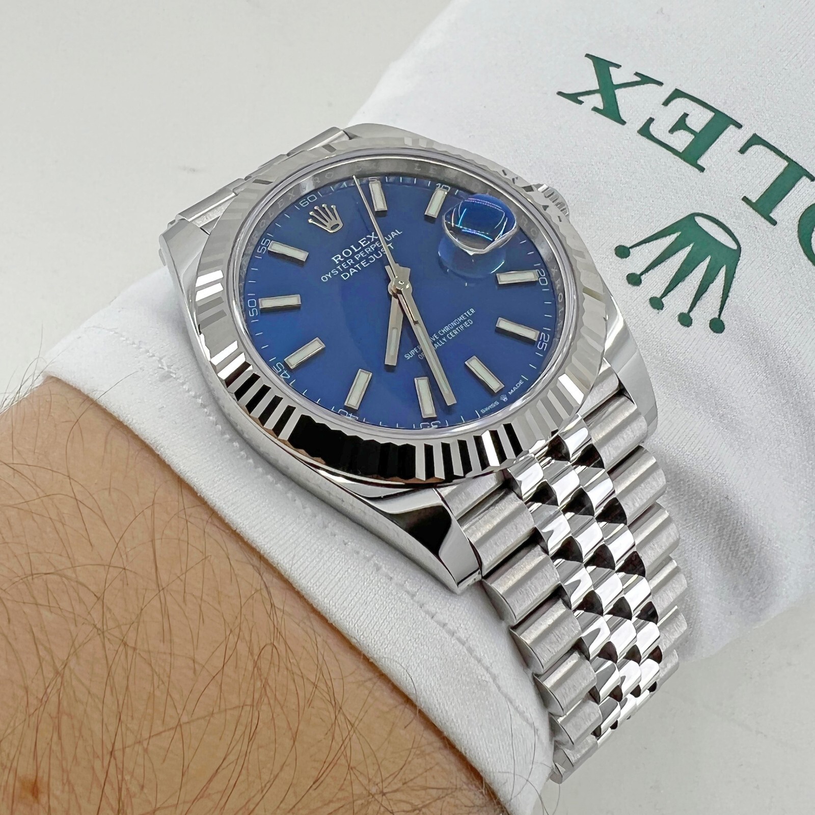 Pre-owned Rolex Datejust 41, Blue Dial, Jubilee, Ref 126334-0002, Unworn Complete 2023
