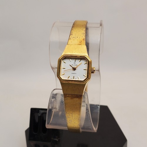 ELGIN QUARTZ JAPAN MOV'T GOLD TONE WOMEN'S WATCH NEW BATTERY
