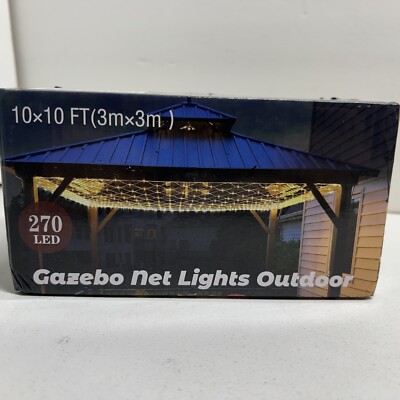 Eueasy Net Lights in/outdoor, 10ft×10ft Gazebo, christmas Mesh Lights 270 LED 8