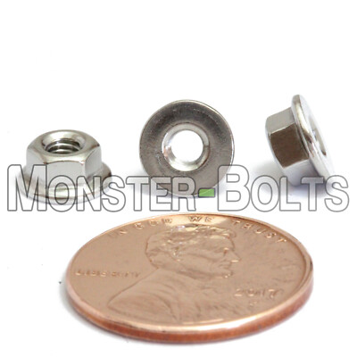 Bulk - Metric A2 Stainless Steel Hex Flange Nuts - DIN 6923  M3 M4 M5 M6 M8 M10