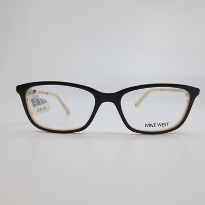 Nine West NW5157 Brown Cream Rectangular Eyeglass Frames Women 50-15-135 NW 5157
