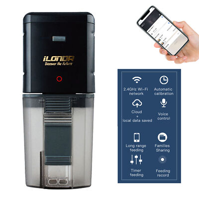 WiFi Auto Fish Feeder Aquarium Tank Food Dispenser Timer Voice Control K1Y4