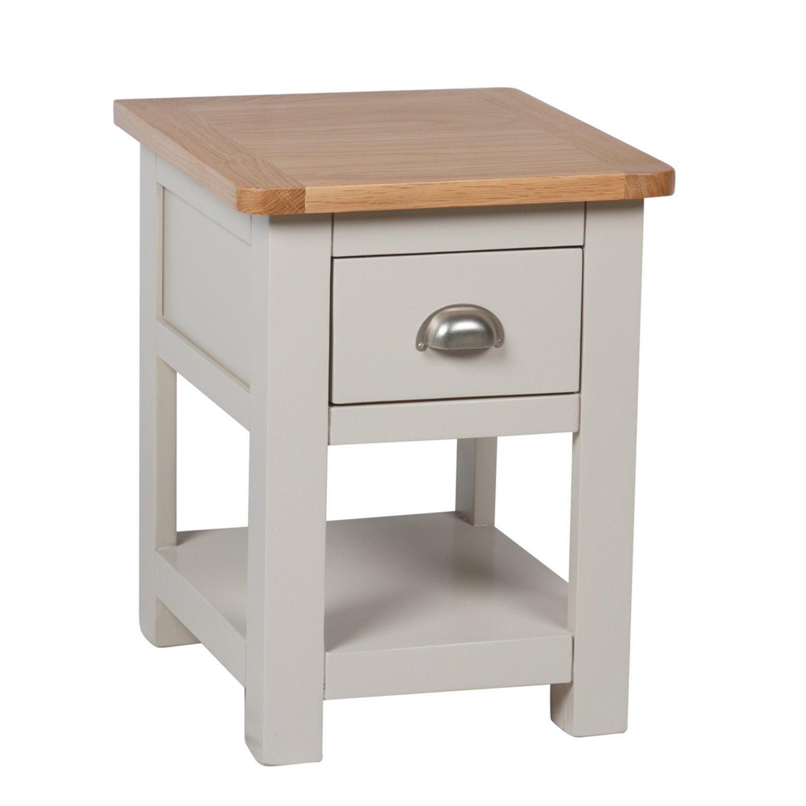 Sussex Grey Painted Lamp Table Oak Side Table With 1 Drawer