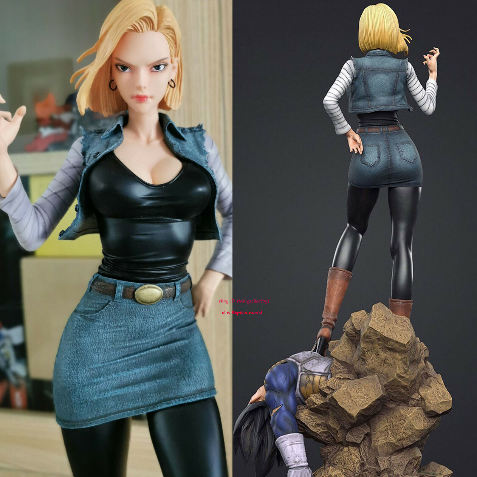 MON STUDIO Dragon Ball Android 18 Statue Resin Painted Recast Model Statue eBay