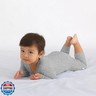 Jimonda Rayon From Bamboo Baby Boys/Girls Pajamas 3pcs, 2-Way Zipper Long Sleeve Footless Sleepers Soft Ribbed Pjs(Grey/Blue,9-12months)