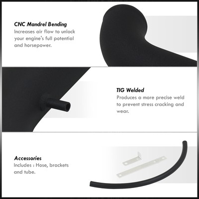 JDM Cold Air Intake System Black For 1992-1995 Honda Civic Del Sol EG 1.5L 1.6L