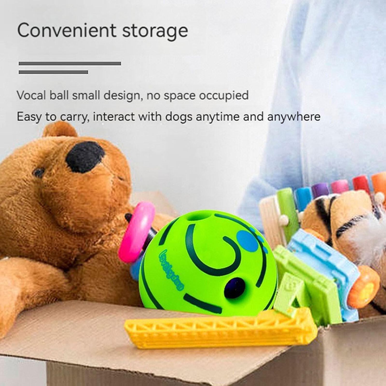 Dog Toys 002 Green Ball Rolling Sound Ball Bite Resistant Ball Pet Sound Ball