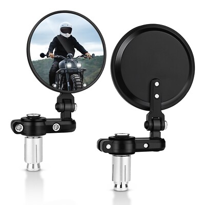 Motorcycle 7/8'' Folding Bar End Side Mirrors For Honda Suzuki Yamaha Kawasaki US