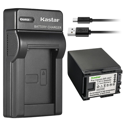 Kastar Battery Slim Charger for Canon BP-827 CG-800 & Canon VIXIA HG21 Camcorder