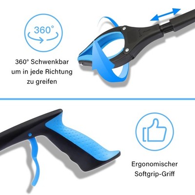 Greifzange aus Metall 80cm - Müllzange Greifhilfe Greifarm Abfallgreifer Sammler