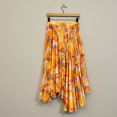 ACLER Hooper Pleated Maxi Skirt in Vibrant Multicolor Floral Cottagecore Sz 8