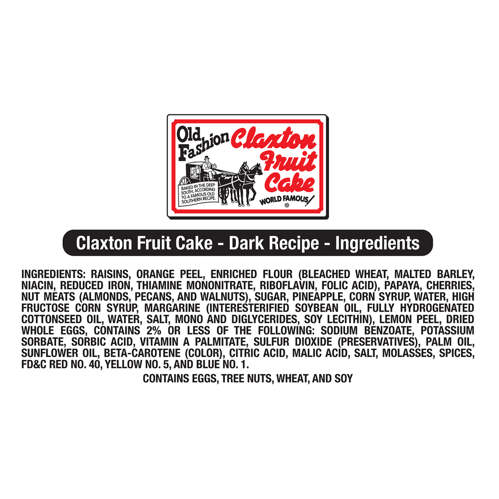 Claxton Fruit Cake - 3-1 Lb. "Three-Gift Pack" - Dark Recipe - In Gift Cartons