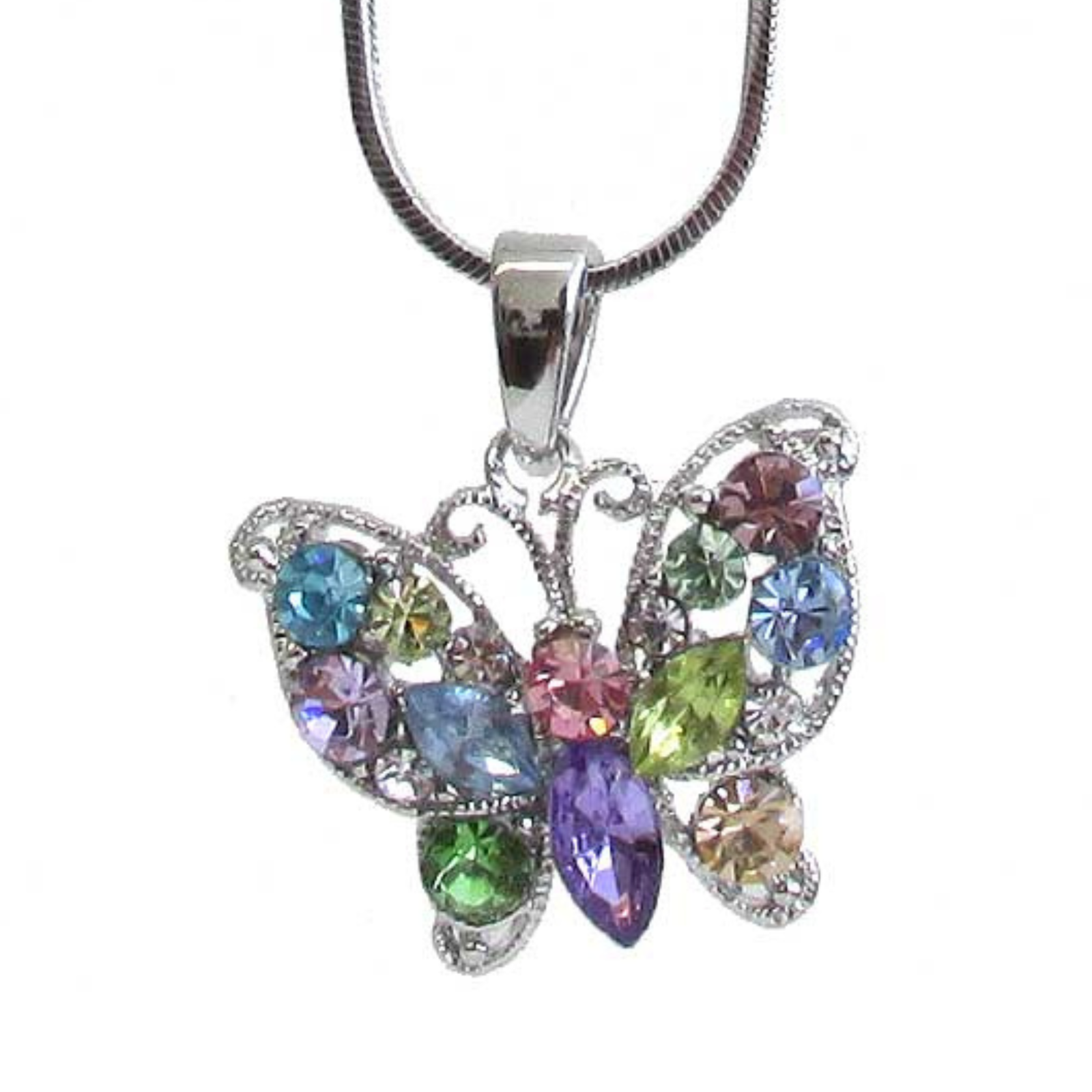 kindababy☆dot butterfly necklace 全2色 Mother of Pearl & Diamond Butterfly Pendant Necklace - Nuha