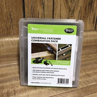 Trex Hideaway Universal Hidden Fastener Combo Pack 50 Square Foot Coverage New